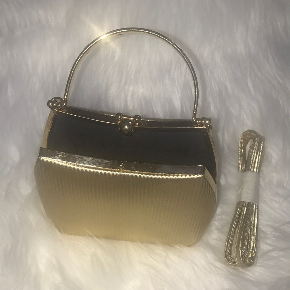Gold Evening Top-Handle Bag